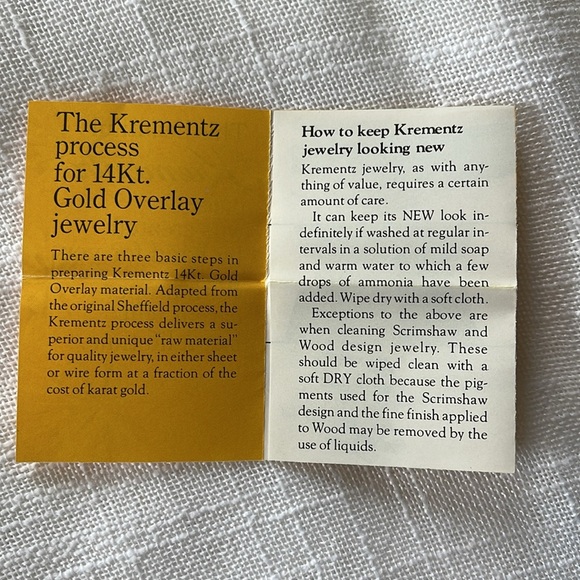 Vintage Krementz 14K Gold Overlay Brooch, Number 9623Y, Excellent Condition - Picture 9 of 11